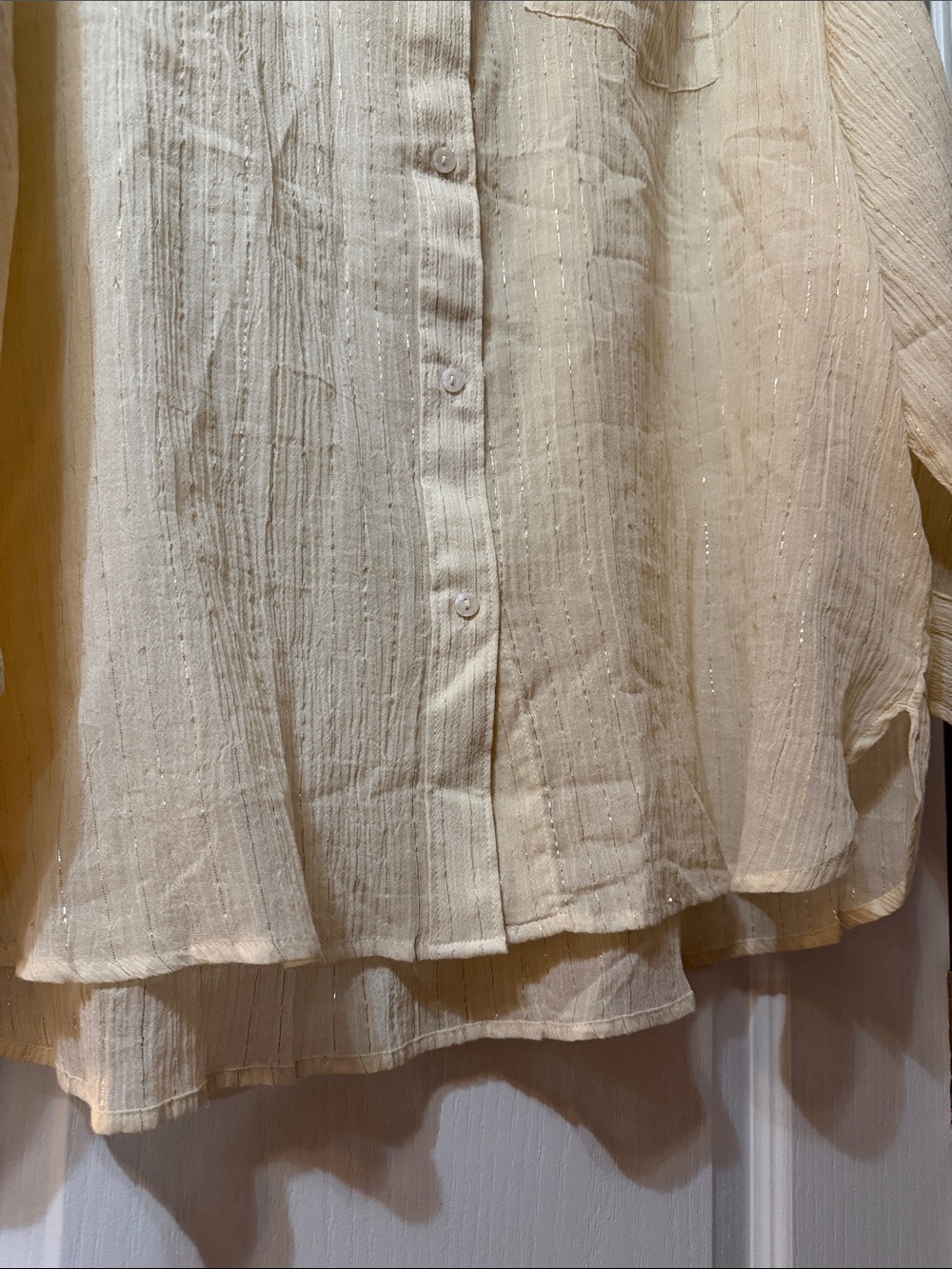 Carve Designs Cream Button-Down Long-Sleeve Shirt - Picture 10 of 10